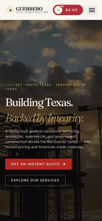 Guerrero Civil Construction — mobile website