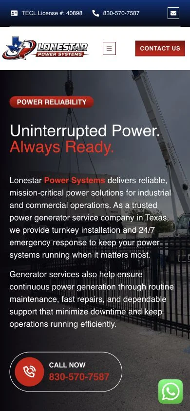 Lonestar Power Systems — mobile website