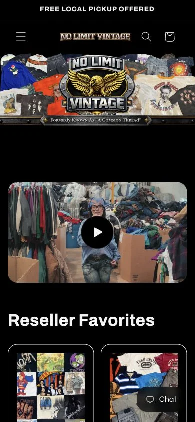 No Limit Vintage — mobile website