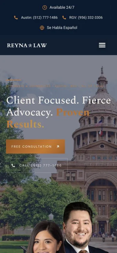 Reyna Law PLLC — mobile website