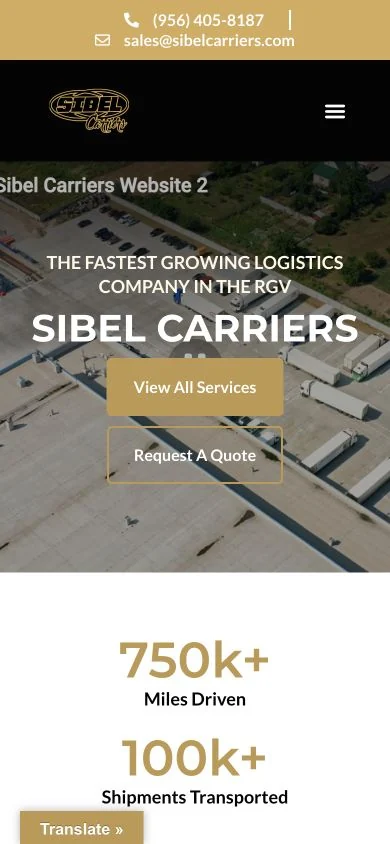 Sibel Carriers — mobile website